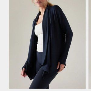ATHLETA Plus Cozy Soft Pranayama Restore Wrap Navy Cardigan 3X